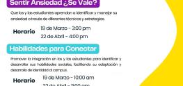 Los talleres quick tools, están enfocados a que adquieras herramientas prácticas que puedas aplicar en tu día a día. Son sesiones únicas de cada taller con duración de 1 hora. Animate para asistir, seguramente ademas de aprender algo nuevo te divertirás!!