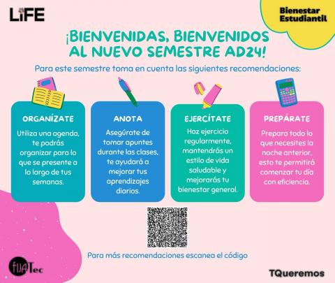 Campaña de inicio de semestre "Te compartimos algunas recomendaciones"